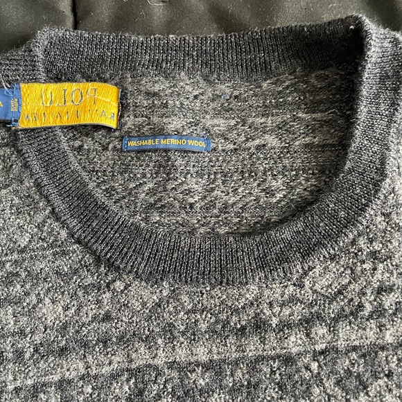 Mens Polo Washable Merino Wool sweater - Picture 4 of 7